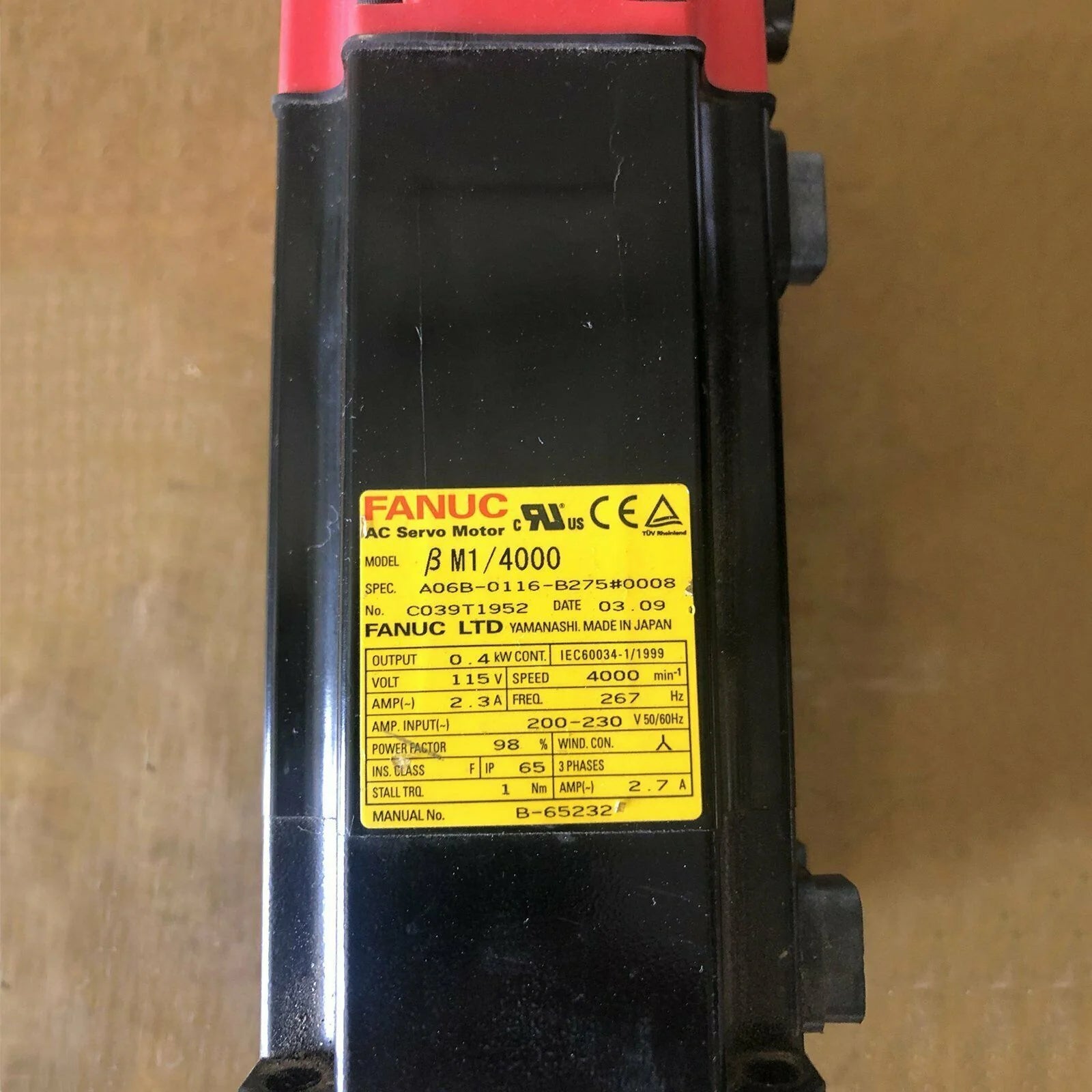 One Fanuc A06B-0116-B275#0008 AC Servo Motor – Tested and Working Condition - FANUC [1]