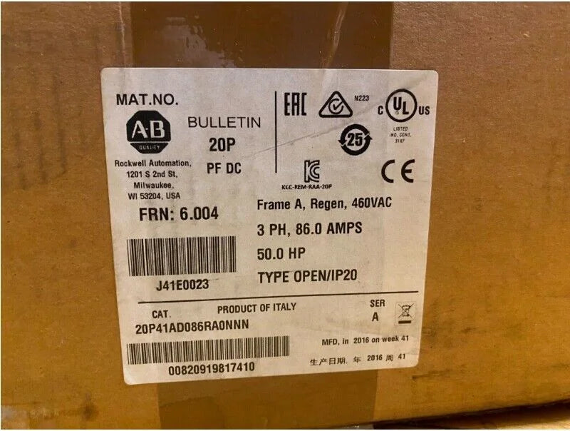 PowerFlex 460V AC 50 HP DC Motor 20P41AD086RA0NNN ALLEN BRADLEY - ALLEN BRADLEY [1]
