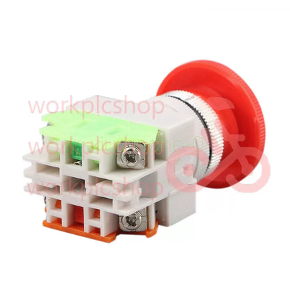 Red Mushroom Cap 1NO 1NC DPST AC 660V&10A Emergency Stop Push Button Switch M8 [3]