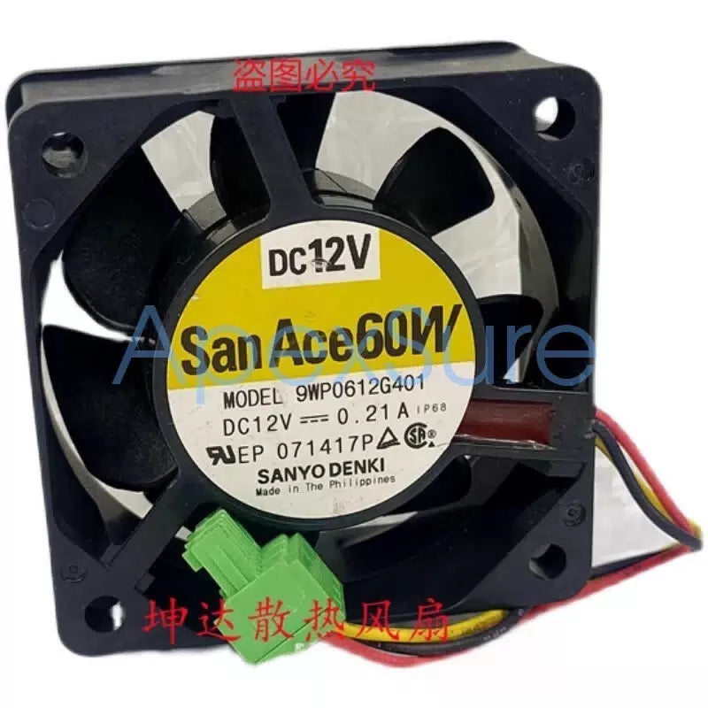 SANYO 9WP0612G401 6025 DC12V 0.21A 6CM 3-Pin Waterproof Cooling Fan [4]