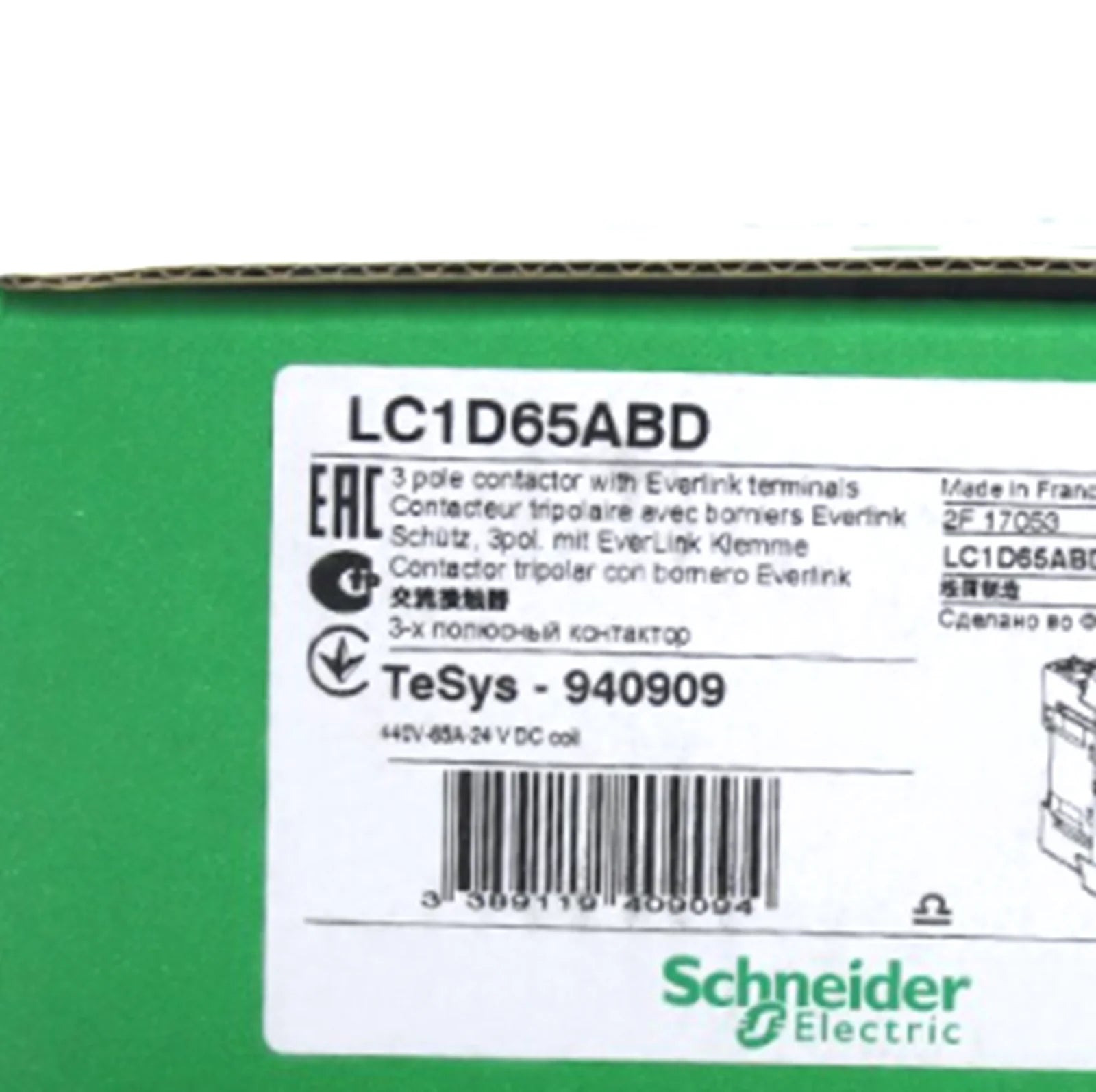 SCHNEIDER LC1D65ABD Contactor 65A DC24V - High-Quality Contactor - SCHNEIDER [1]