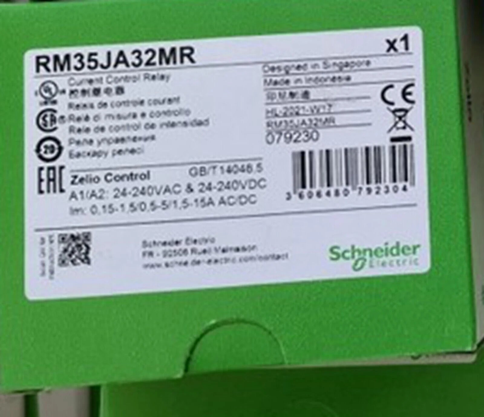 SCHNEIDER RM35JA32MR Current Control Relay 250 V AC - SCHNEIDER [1]