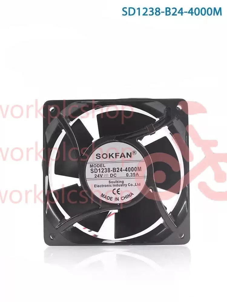 SOKFAN SD1238-B24-4000M DC24V 0.35A 120*120*38MM 2-Wire Axial Cooling Fan [1]