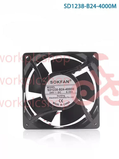 SOKFAN SD1238-B24-4000M DC24V 0.35A 120*120*38MM 2-Wire Axial Cooling Fan [1]