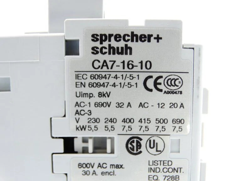 SPRECHER & SCHUH CA7-16-10-240 CONTACTOR - High-Quality Connector for Reliable Connections - SPRECHER & SCHUH [2]