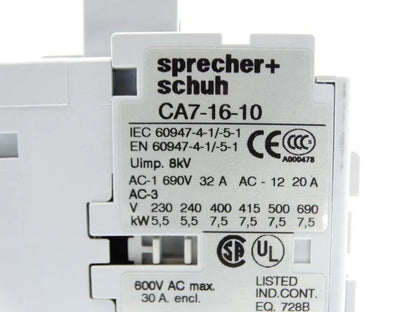 SPRECHER & SCHUH CA7-16-10-240 CONTACTOR - High-Quality Connector for Reliable Connections - SPRECHER & SCHUH [2]