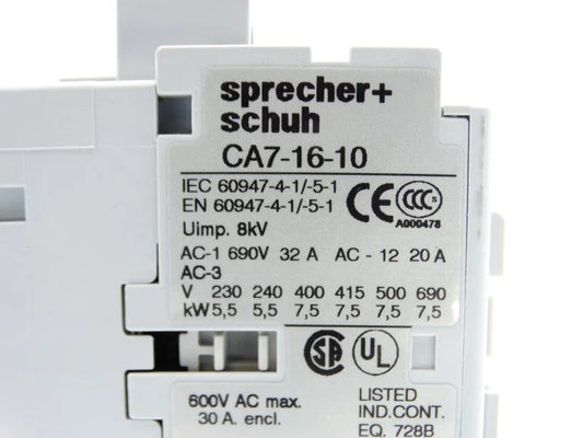 SPRECHER & SCHUH CA7-16-10-240 CONTACTOR - High-Quality Connector for Reliable Connections - SPRECHER & SCHUH [2]