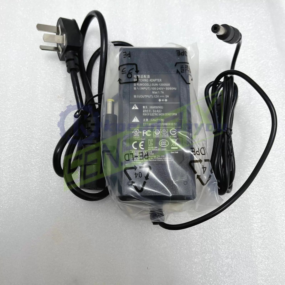 SUN-1200500 12V 5A SWITCHING ADAPTER POWER SUPPLY~ [1]