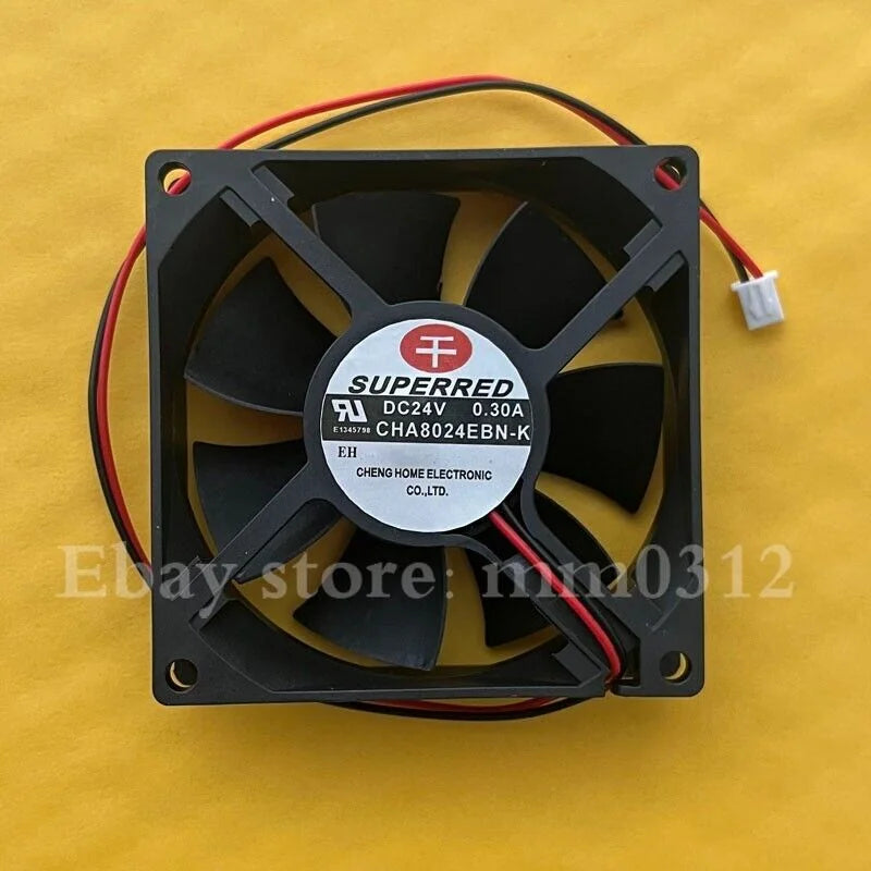 SUPERRED CHA8024EBN-K DC24V 0.30A 8CM 2-Wire Inverter Cooling Fan - SUPERRED [1]
