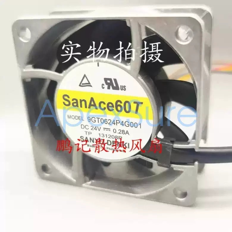Sanyo 9GT0624P4G001 DC 24V 0.28A 60×25mm 4-wire cooling fan [3]