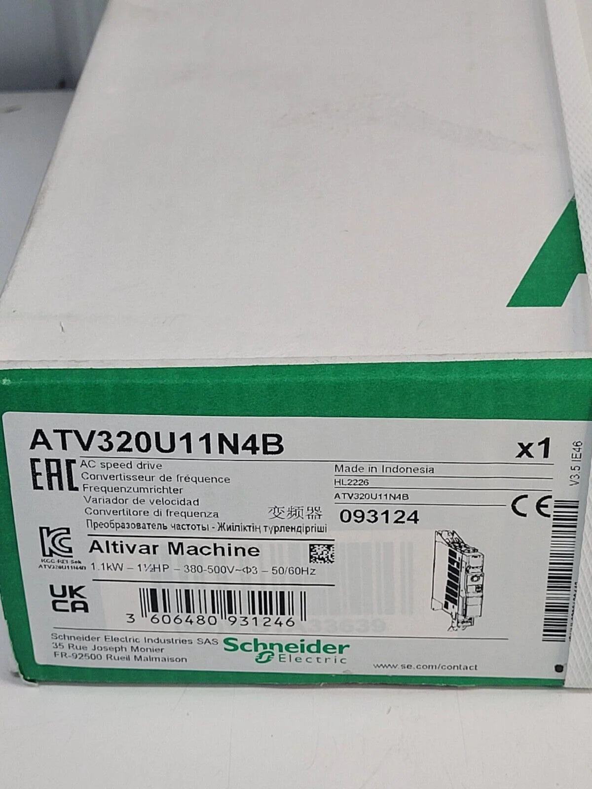 Schneider Electric ATV320U11N4B Variable Speed Drive 230VAC 50Hz 11kW - SCHNEIDER ELECTRIC [1]