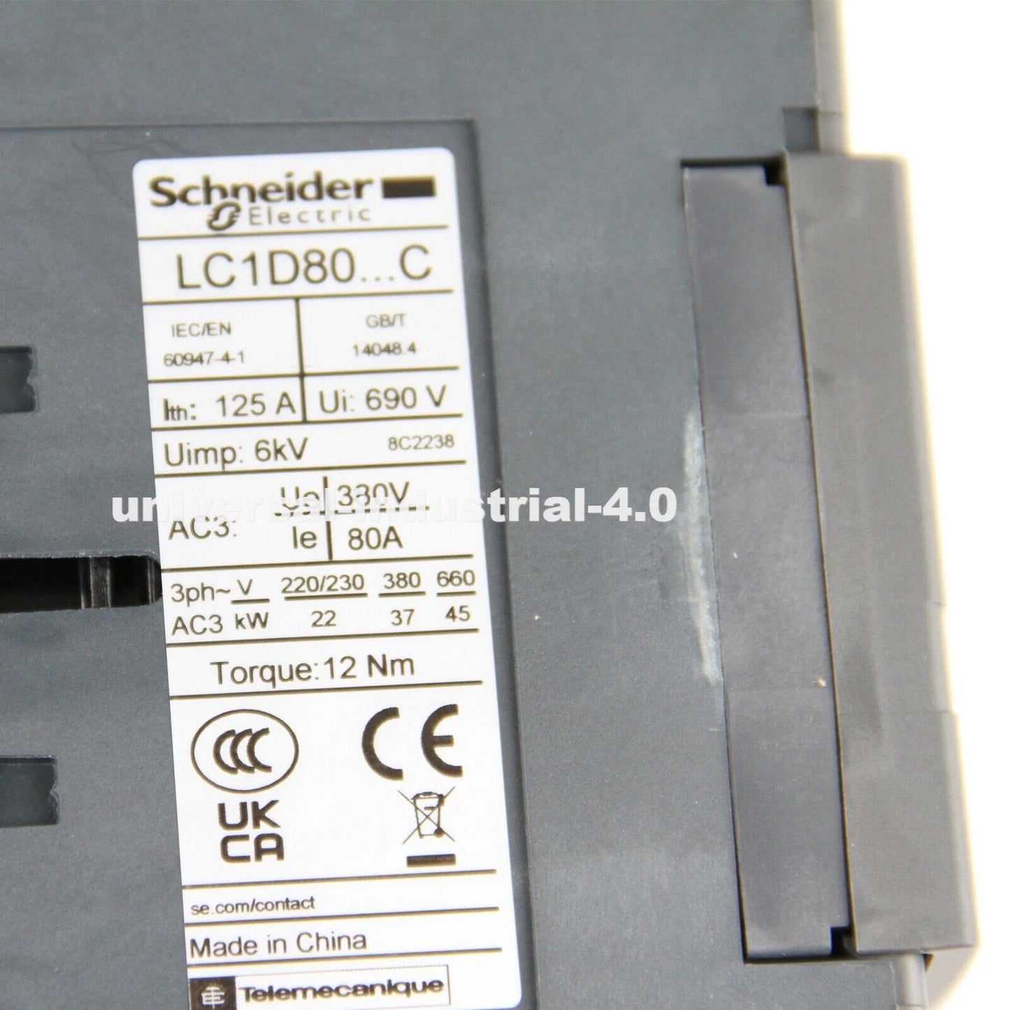 Schneider Electric TeSys LC1D80F7C NonReversing AC Contactor 3PST-NO - SCHNEIDER ELECTRIC [2]