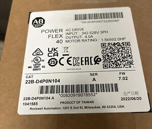 Sealed Allen-Bradley PowerFlex 40 1.5kW AC Motor 22B-D4P0N104 - ALLEN-BRADLEY [1]