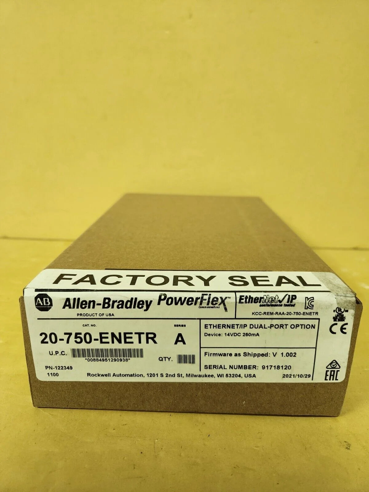 Sealed Allen Bradley Powerflex 20-750-ENETR Ethernet/IP Dual Port Option - ALLEN BRADLEY [4]