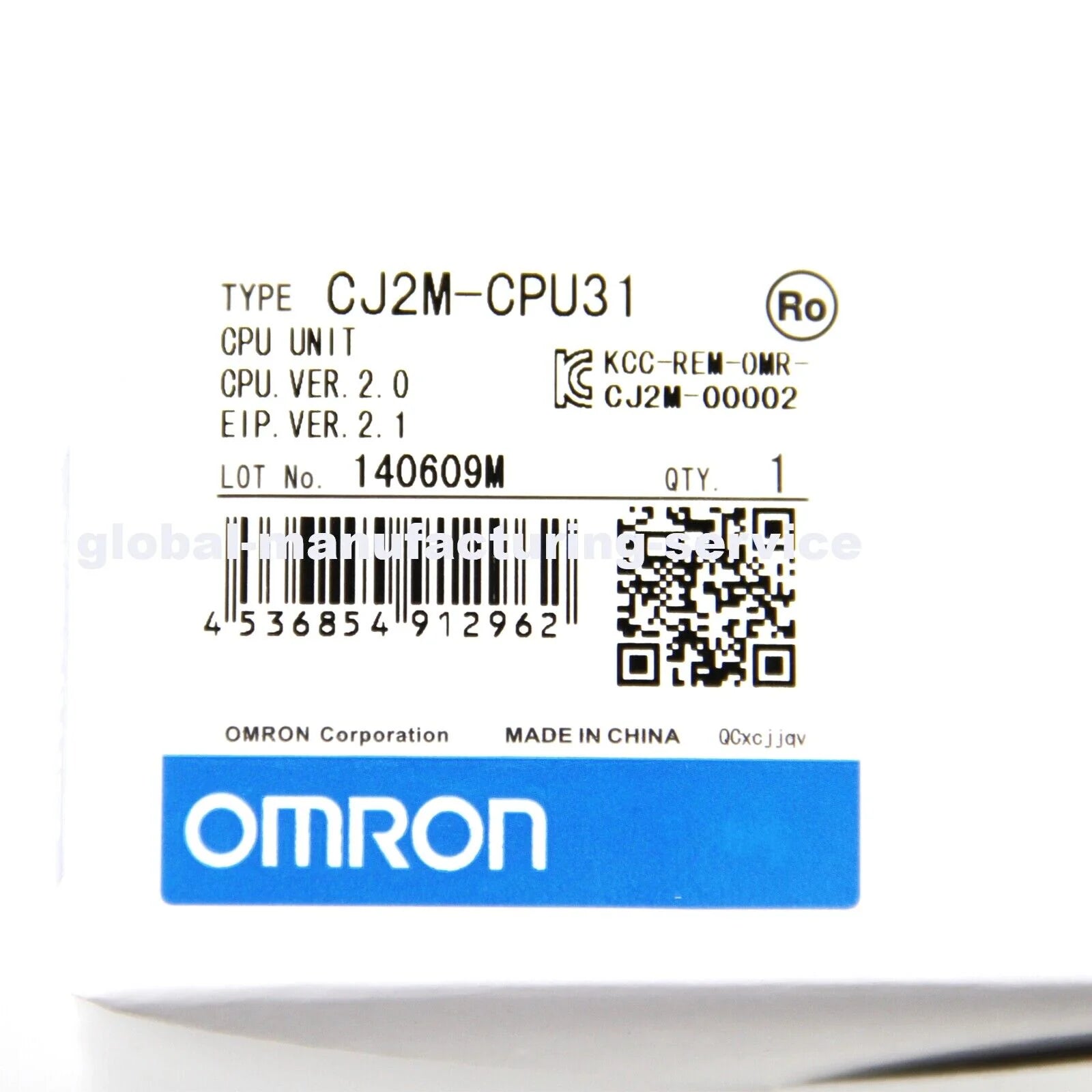 Single Unit CPU Controller CJ2M-CPU31 for Omron PLC Systems - OMRON [1]