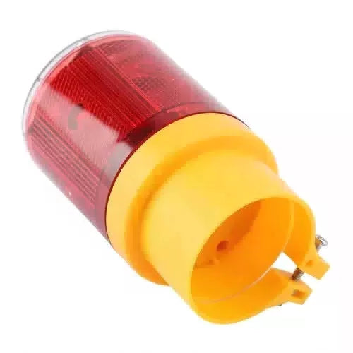 Solar Powered 6 LED Warning Signal Light Red/Yellow Flash Strobe Waterproof #u [2]