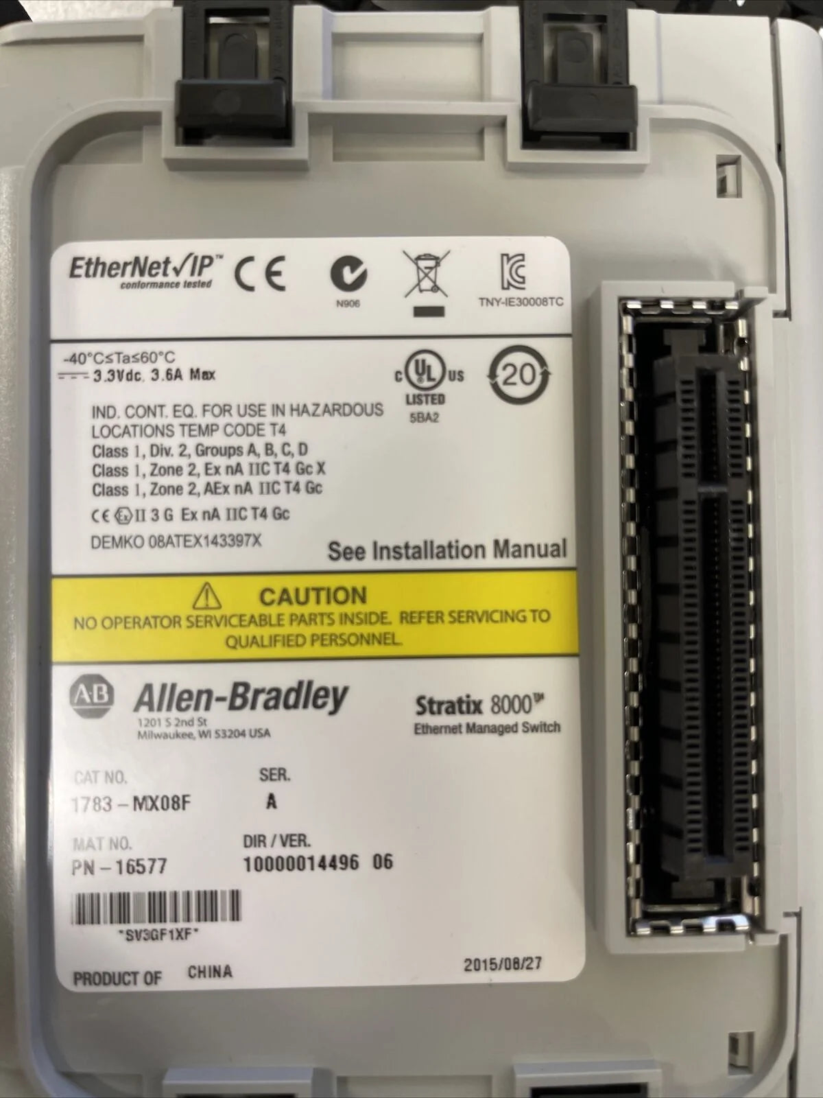 Stratix 8000 Ethernet Adapter - ALLEN BRADLEY [1]