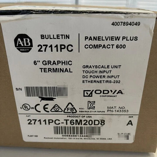 Surplus Allen Bradley 2711PC-T6M20D8 PanelView Plus 600 Sealed NEW - ALLEN BRADLEY [1]
