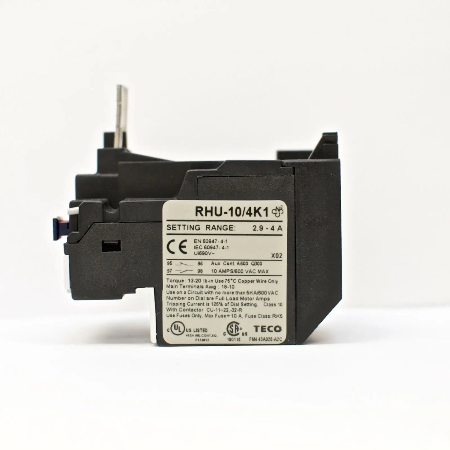 TECO RHU-10/4K1 Thermal Overload Relay, 2.9-4A Amp Range, High-Performance Overload Protection for Industrial and Residential Use - TECO [3]