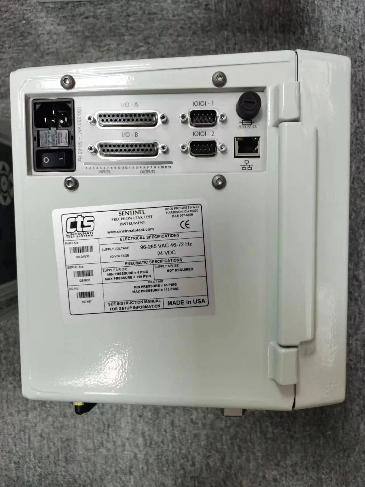 Used CTS I28 CINCINNATI Test Systems Sentinel Precision Leak Test Instrument - CINCINNATI [2]