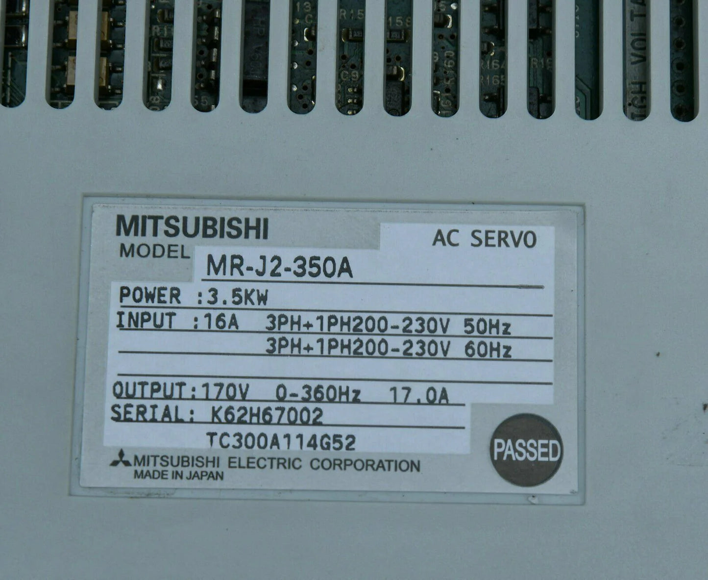 Used ONE Mitsubishi Servo Drives MR-J2-350A – Fully Tested - MITSUBISHI [3]