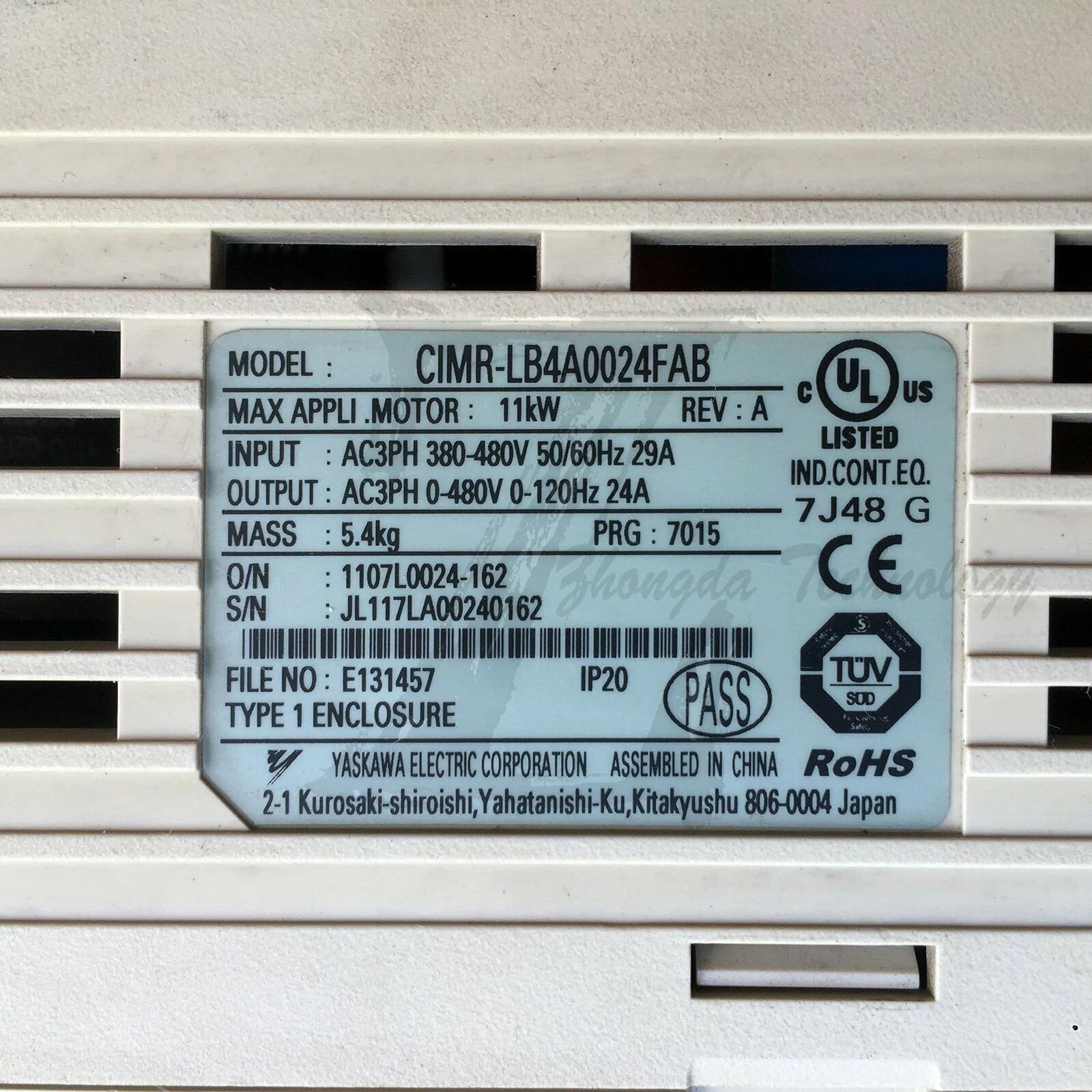 Used Yaskawa L1000A Inverter 11kw380v CIMR-LB4A0024FAB - YASKAWA [2]