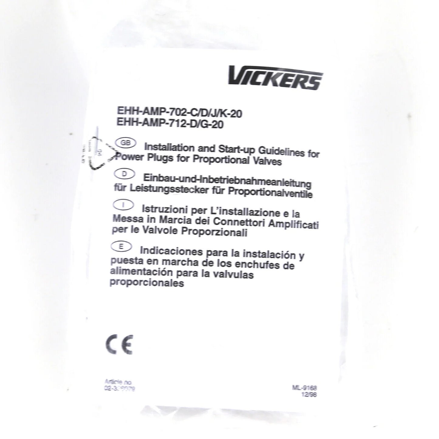 Vickers EHH-AMP-702-D-20 Plug Amplifier - High-Quality Signal Amplification for Multi-Device Connectivity - VICKERS [4]