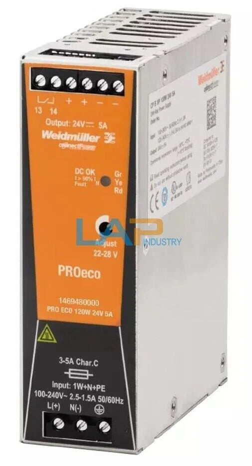Weidmuller PRO ECO 120W 24V Switching Power Supply 5A - WEIDMULLER [1]