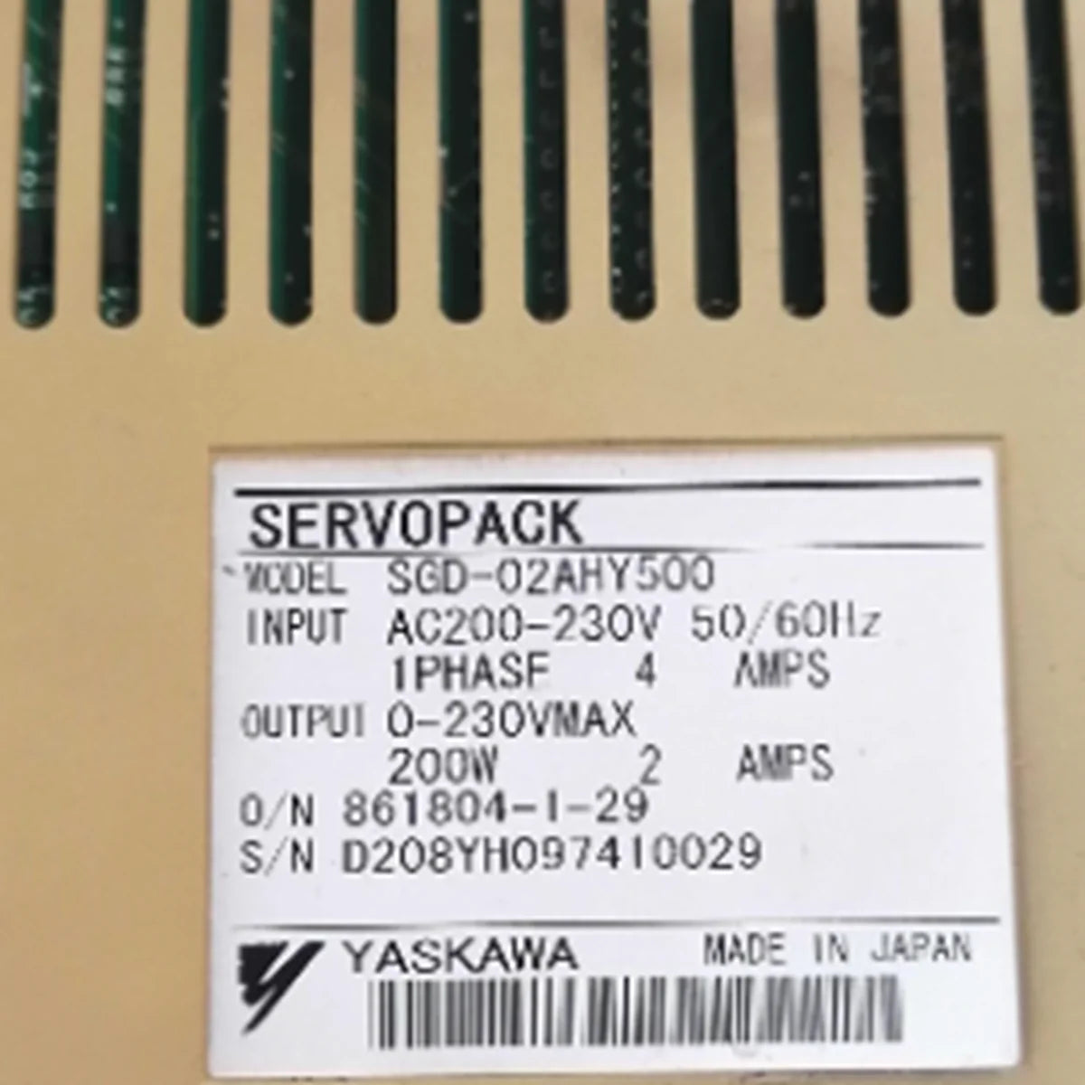 Yaskawa Yaskawa SGD-02AHY500 - YASKAWA [1]