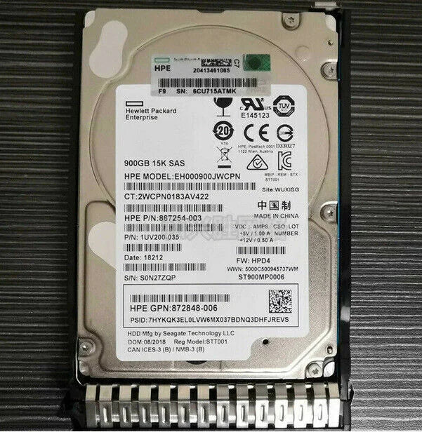 new 100pcs HPE 900GB 870759-B21 870795-001 900GB SAS 2.5" 15K 12Gb/s ENT DS HDD - HPE [3]