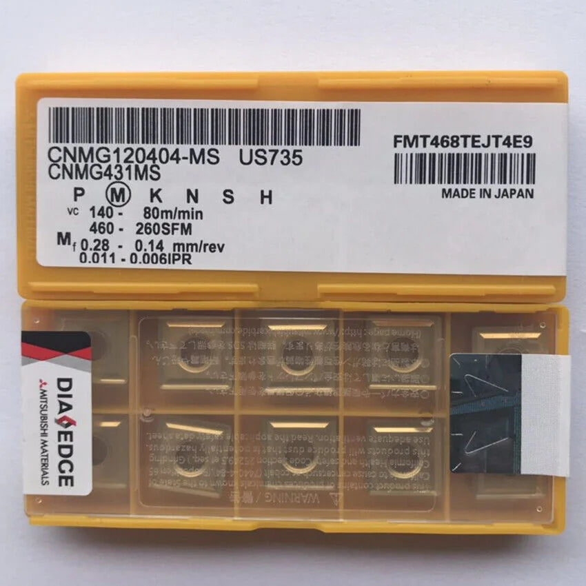 new 10pcs/box Mitsubishi CNMG120404-MS US735 CNMG431MS Carbide Insert Ship - MITSUBISHI [1]