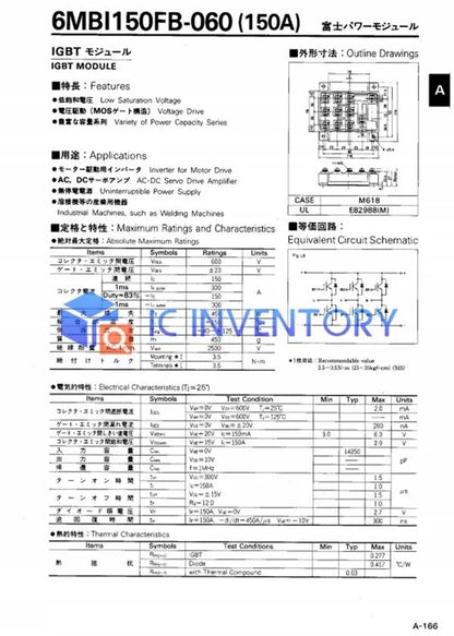 new 1PCS FUJI 6MBI150FB-060 Power Module Supply Quality Guarantee - FUJI [1]