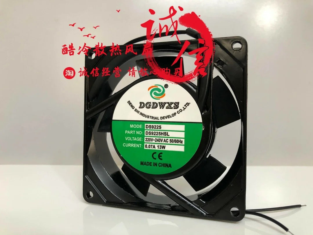 new 1 PCS DGDWXS Fan DS9225HSL 220V-240V 9025 9CM cooling fan 2 wire Aluminum frame - HPE [1]