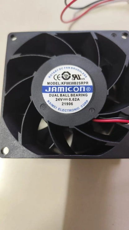 new 1 PCS JAMICON Fan KF0838B2SRPR DC24V 0.62A 8CM 8038 2 wire cooling fan - JAMICON [1]