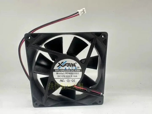new 1 PCS XFAN Fan DC12V 0.16A 80*25MM 2 WIRE RDM8025S1 FAN - XFAN [2]