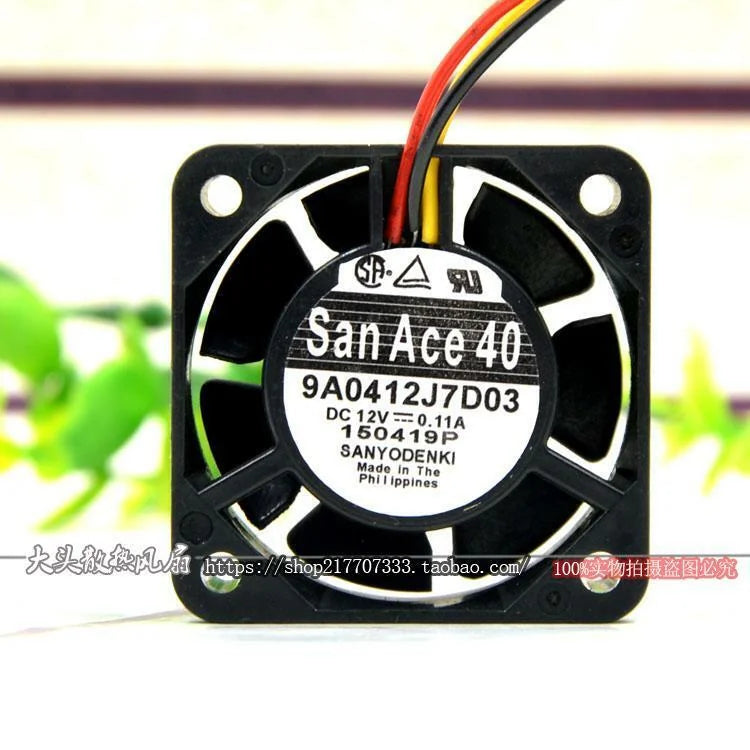 new 1pc Double Ball 3-wire Cooling Fan 9A0412J7D03 DC12V 0.11A 4015 4CM - LAN(VERTICAL) [4]
