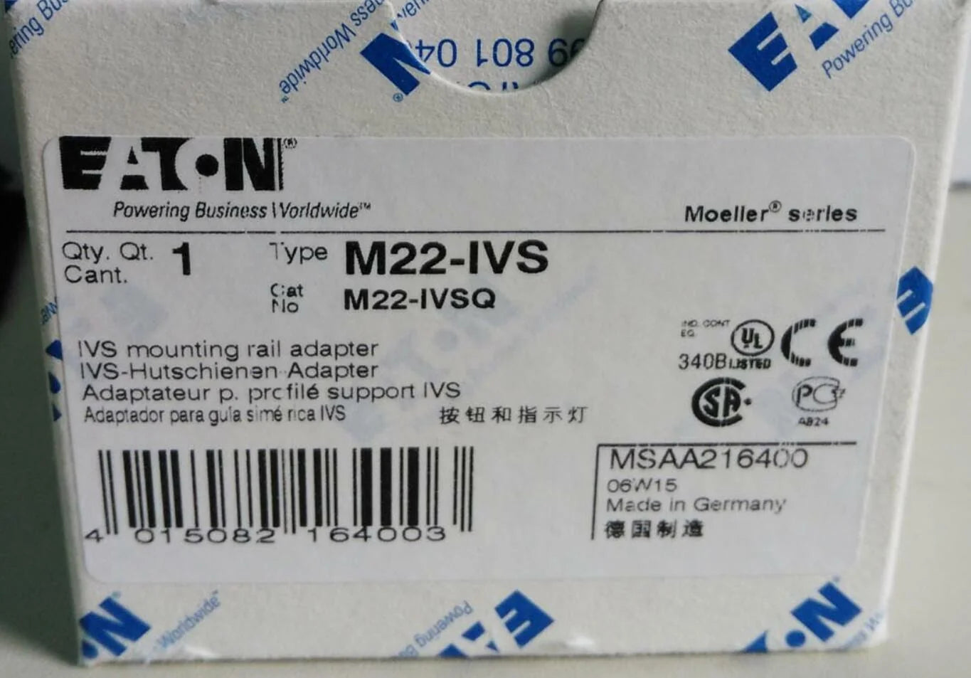 new 1pc eaton moeller mouting rail adapter M22-IVS - EATON [1]