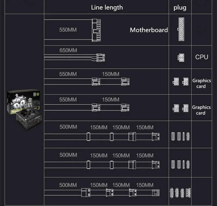 new Delta Platinum 550W Jindun GS550 Desktop Computer Power Supply - DELTA [4]