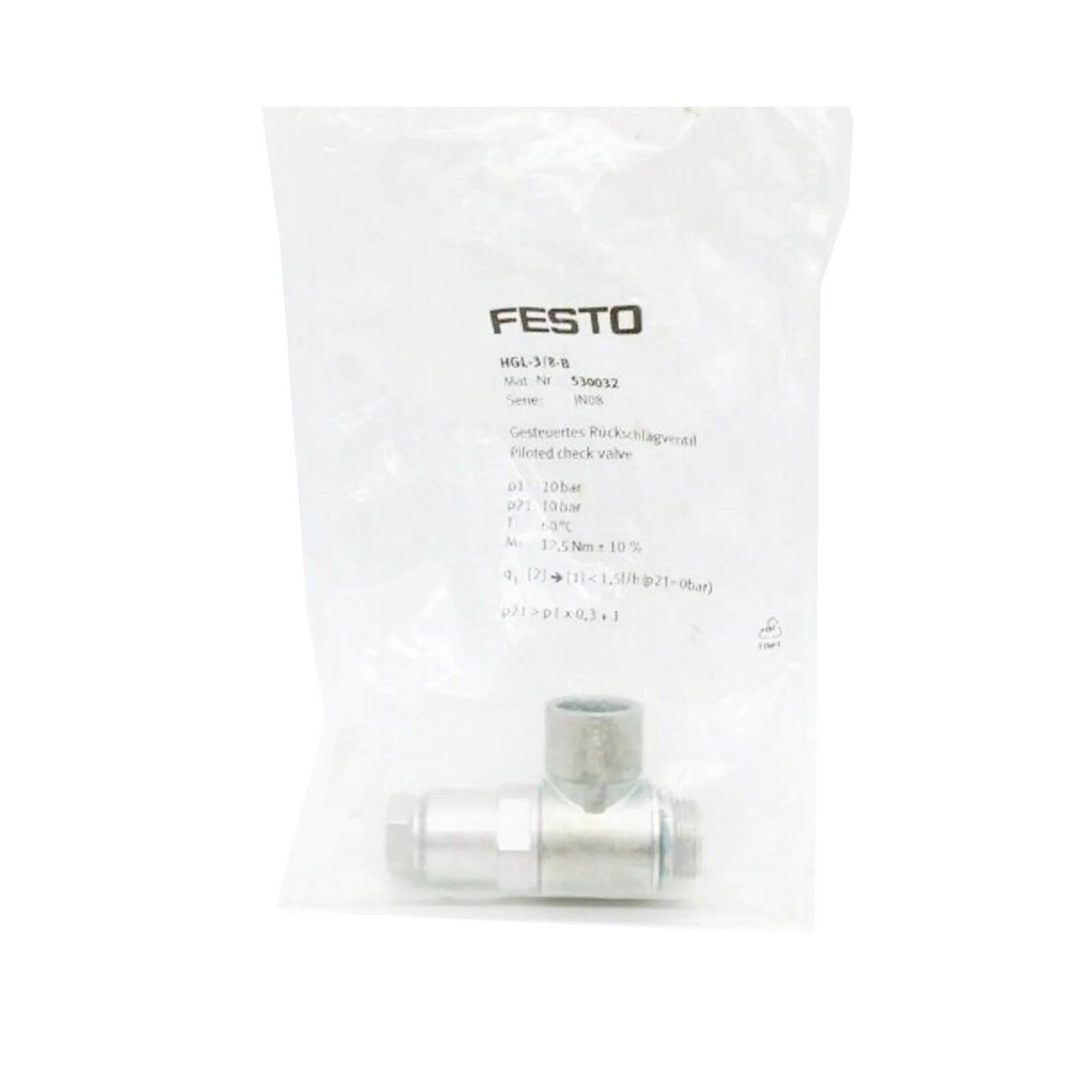 new FESTO HGL-3/8-B 530032 Gas Fitting - FESTO [2]
