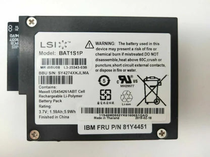 new LSI BBU08 IBM 81Y4451 BAT1S1P For M5015 M5014 M5000 9260 9280 Raid Battery - LSI [6]