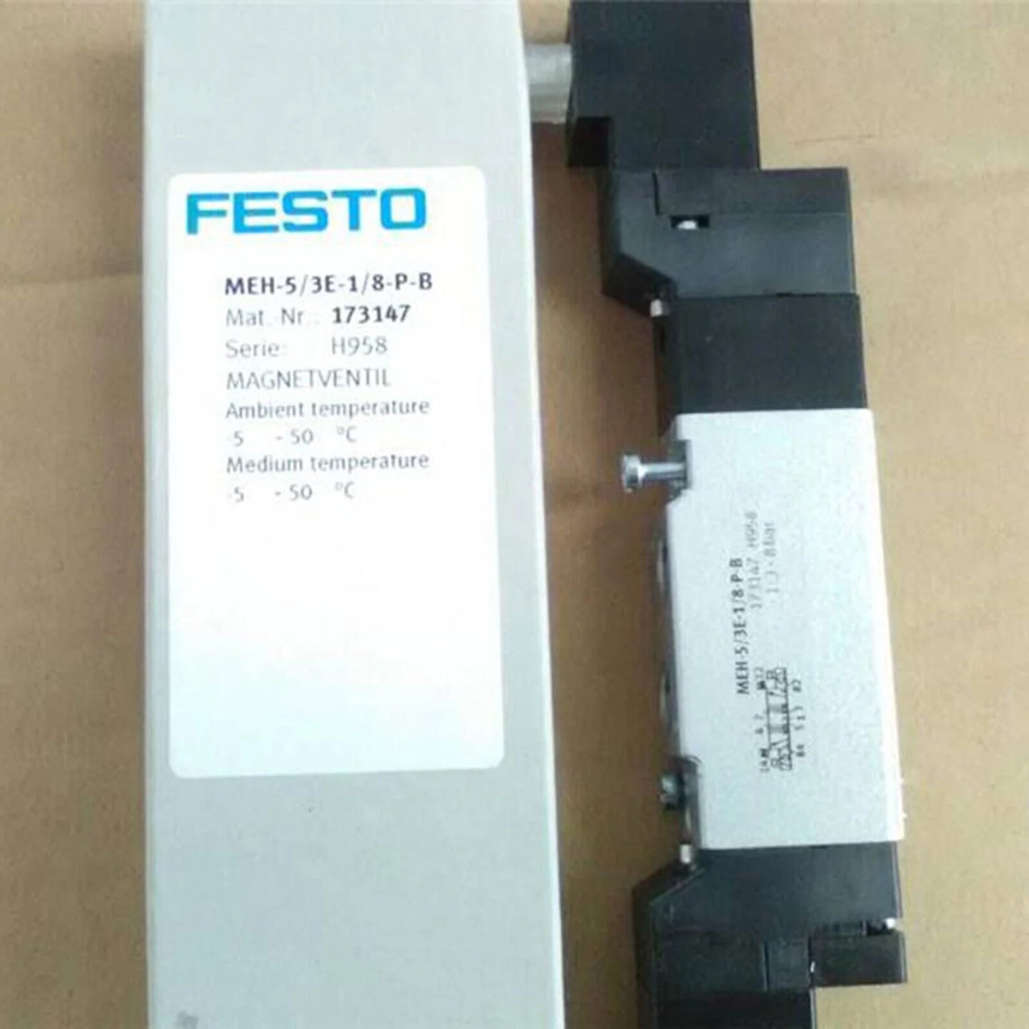 new One Festo MEH-5/3E-1/8-P-B 173147 Solenoid Valve MEH53E18PB - FESTO [2]