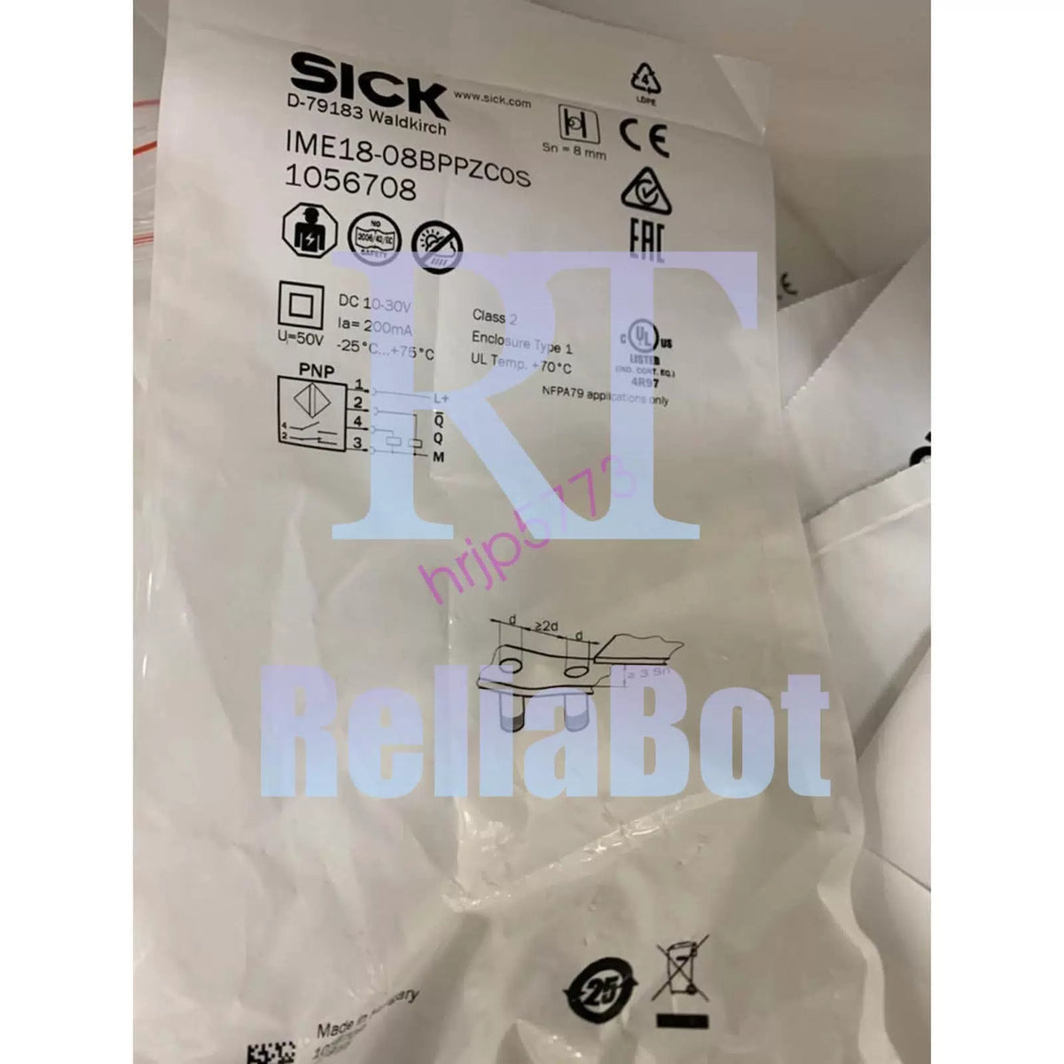 one sick IME18-08BPPZC0S 1056708 Proximity Sensor Quality assurance [2]