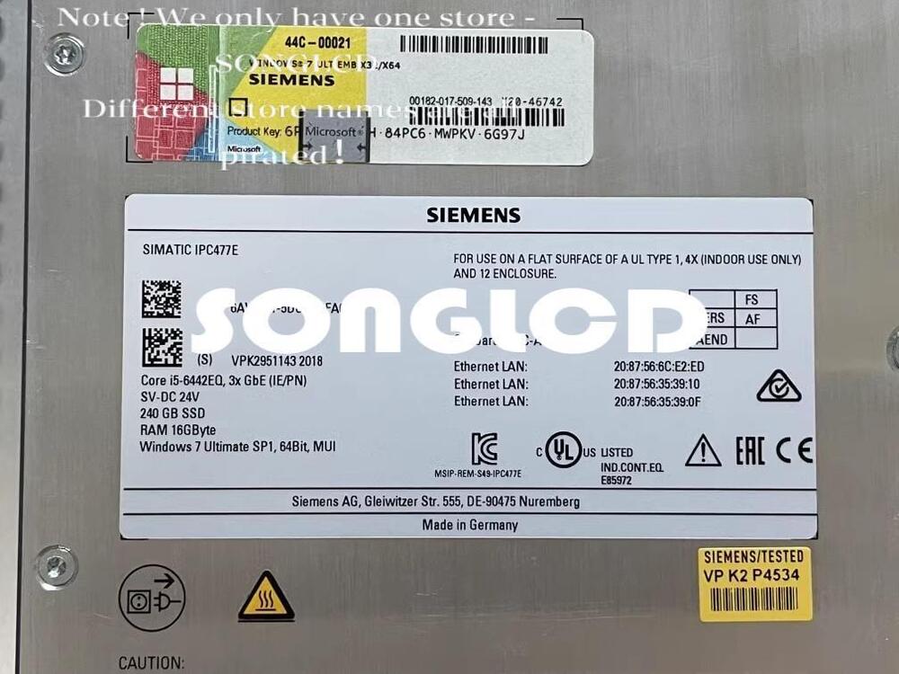 New IPC677D IPC477E 6AV7241-5DC04-0FA0 HMI Panel - HMI