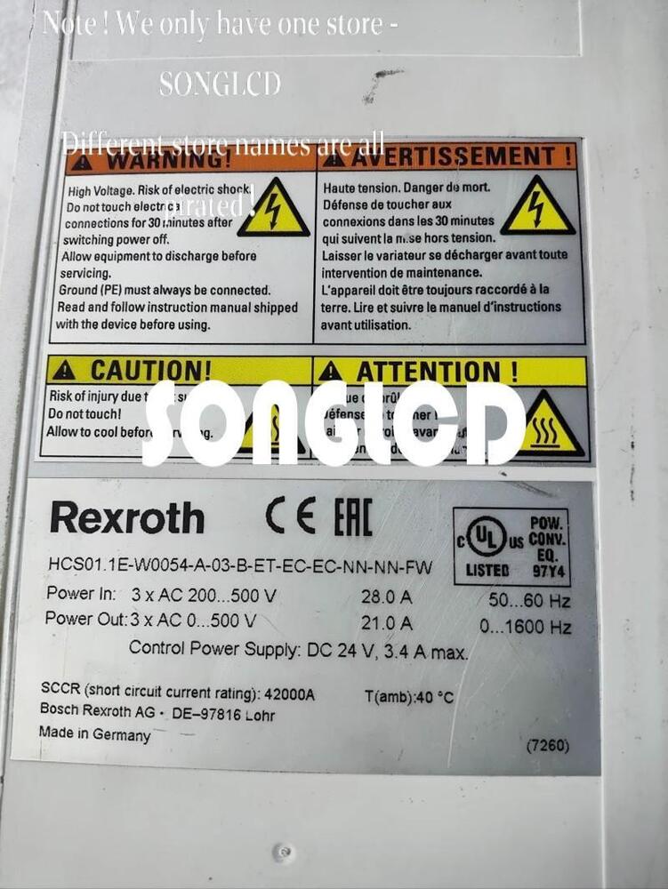 Bosch Rexroth HCS01.1E-W0054-A-03 Servo Drive 5.4kW - BOSCH REXROTH