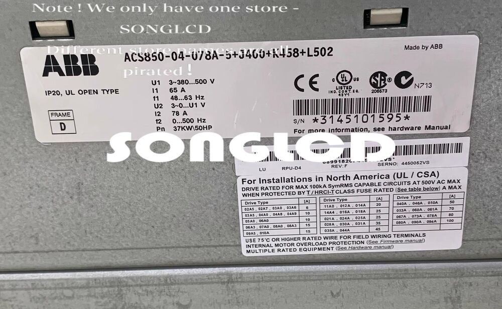 ACS850-04-078A-5+J400 ABB Industrial Drive - ABB