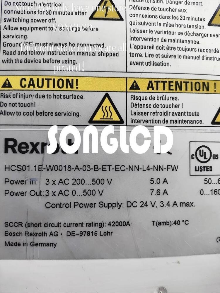 Bosch Rexroth HCS01.1E-W0018-A-03-B-ET-EC-NN-L4-NN-FW Drive - BOSCH REXROTH
