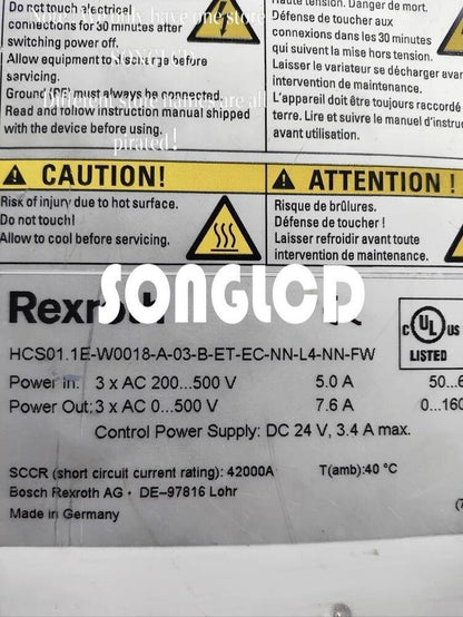 Bosch Rexroth HCS01.1E-W0018-A-03-B-ET-EC-NN-L4-NN-FW Drive - BOSCH REXROTH