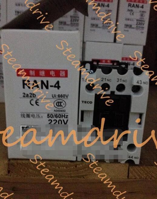 1PCS TECO RAN-4 220VAC Contactor free shipping