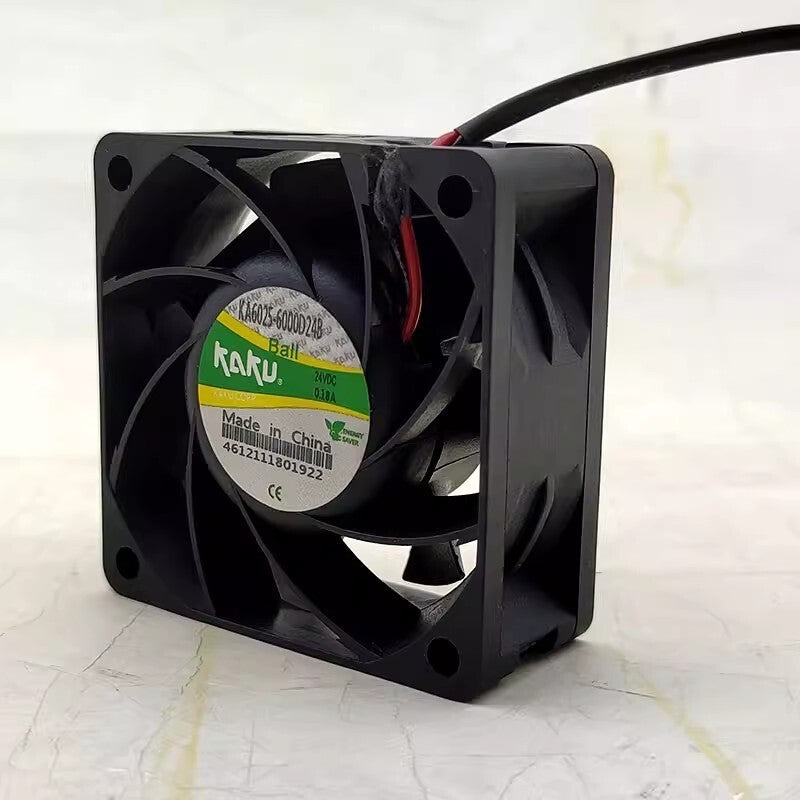 KAKU KA6025-6000D24B DC24V 0.18A 6CM 2-Wire High Airflow Cooling Fan