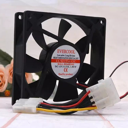 1PCS EC9225M12C 9025 DC12V 0.15A 1.80W 9CM Silent Cooling Fan